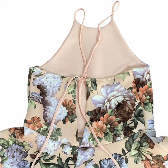 Floral Skater Skirt Open Back Dress - Picture 5 of 6